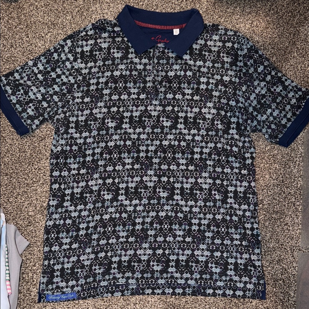 Robert graham navy polo shirt